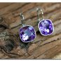 " NEW " Amethyst Quartz Lever Back Earrings With " FREE " Gift Package