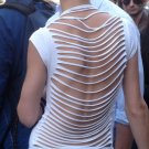 Basic White Shredded Tee