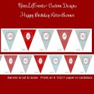 Retro Red & Teal Happy Birthday Pennant Banner