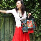 Unique design embroidery tote shoulder bag