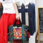 Unique design embroidery tote shoulder bag