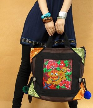 Embroidery Tote Shoulder bag,backpack