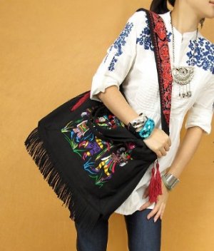 Embroidery Tote Shoulder bag,handbag