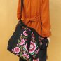 Colorful flower embroidered tote shoulder bag