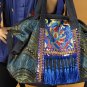 Handmade embroidered tote shoulder bag