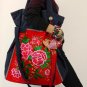 Red embroidery handbag,tote should bag
