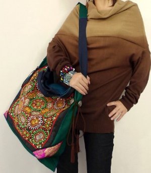 Embroidery Tote Shoulder bag