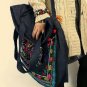 Blue embroidery tote bag,handbag