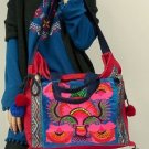 Red--Embroidery Tote Shoulder Massage bag