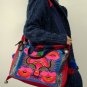 Red--Embroidery Tote Shoulder Massage bag