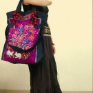 Embroidered tote shoulder message bag