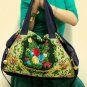 Wild Forest Flower-- embroidered tote shoulder bag