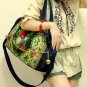Wild Forest Flower-- embroidered tote shoulder bag