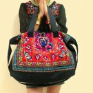 Embroidered tote shoulder shoulder bag
