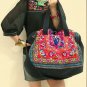 Embroidered tote shoulder shoulder bag