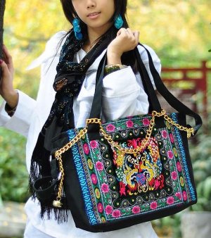 Embroidery handbag,handmade bag