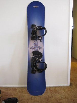 Snowboard : Vintage Used Sims Snowboard 143cm Bundle - Used "Sold As is"