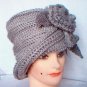 Cloche Hat in Gray - Clcohe Hat for Women - Crochet