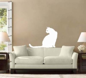 *NEW* Cool Cat Silhouette Vinyl Wall Sticker Decal