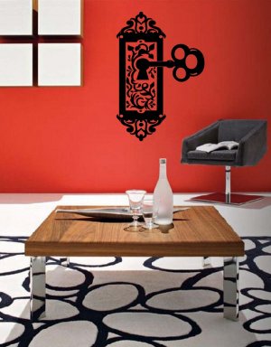 *NEW* Antique Key In Lock Vinyl Wall Sticker Decal