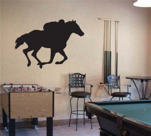 Large Horse Racing Vinyl Wall Sticker Decal