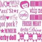Roller Derby Vinyl Helmet Stickers (16 Decal Sheet)