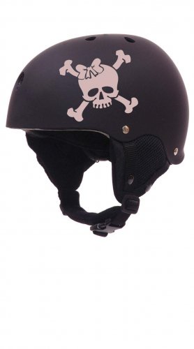 Roller Derby Skull with Bow Helmet Vinyl Sticker Decal