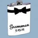 Wedding Groomsman Tuxedo Gift Stainless Steel Alcohol Liquor Flask 6 oz 8 oz.