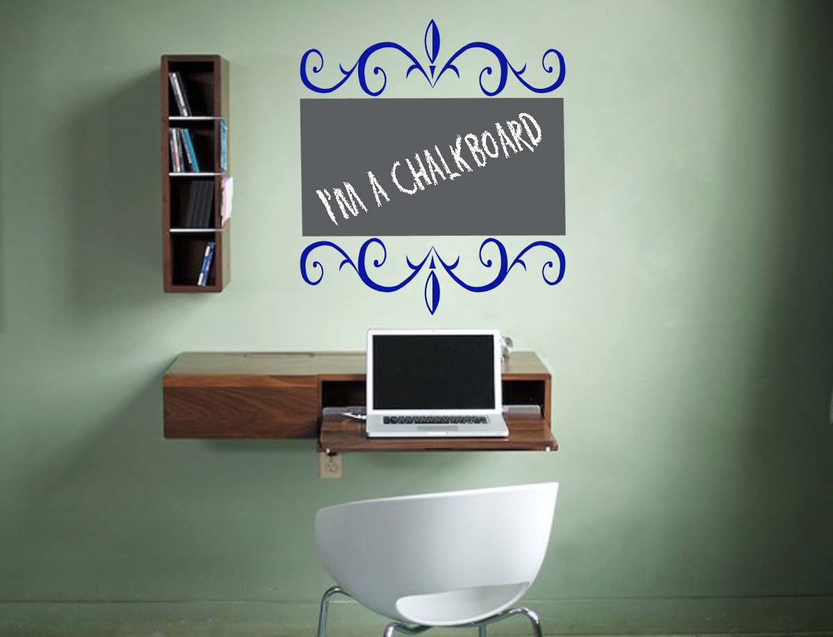 Floral Chalkboard Memo Vinyl Wall Sticker Decal...Great for any Home, Dorm Room or Office