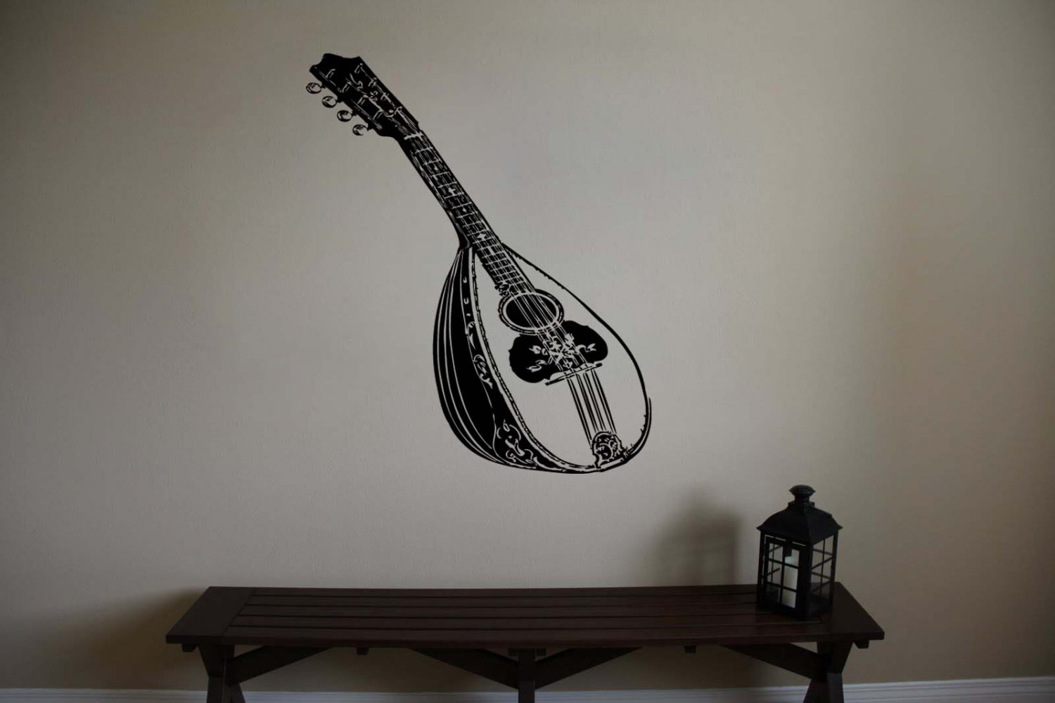 Antique Mandolin Guitar Vinyl Wall Sticker Decal