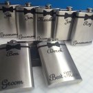6 Wedding Bachelor Party Personalized Stainless Steel Liquor Flasks 6 or 8 oz. 6 Wedding Bachelor Party Personalized Stainless Steel Liquor Flasks 6 or 8 oz.
