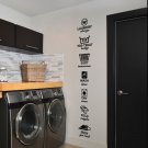 Wash Dry Fold Iron Laundry Room Vinyl Wall Quote Sticker Decal 72"h x 11"w Wash Dry Fold Iron Laundry Room Vinyl Wall Quote Sticker Decal 72"h x 11"w