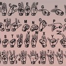 Sign Language Alphabet Wall Vinyl Sticker Decal 33"h x 44"w (6"each)