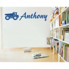 Custom Dump Truck with Name Vinyl Wall Sticker Decals 11"h x 35"- 45"w Custom Dump Truck with Name Vinyl Wall Sticker Decals 11"h x 35"- 45"w