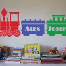 Kids Train Set Locomotive Personalized Vinyl Wall Sticker Decal 36"h x 96"w Kids Train Set Locomotive Personalized Vinyl Wall Sticker Decal 36"h x 96"w