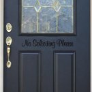 No Soliciting Please Vinyl Sticker Decal 2"h x 11"w each (Qty 10)
