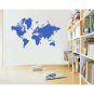 World Map Silhouette Vinyl Wall Sticker Decal 42"h x 60"w