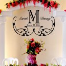 Elegant Wedding Monogram Custom Wall Vinyl Sticker Decal 22"h X 35"w Elegant Wedding Monogram Custom Wall Vinyl Sticker Decal 22"h X 35"w