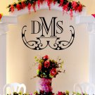 Elegant Wedding Monogram Custom Wall Vinyl Sticker Decal 22"h X 39"w Elegant Wedding Monogram Custom Wall Vinyl Sticker Decal 22"h X 39"w