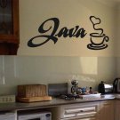 Java Coffee Wall Quote Vinyl Sticker Decal 17"h x 36"w