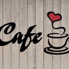 Cafe Coffee Heart Wall Quote Sticker Vinyl Decal 20"h x 36"w Cafe Coffee Heart Wall Quote Sticker Vinyl Decal 20"h x 36"w