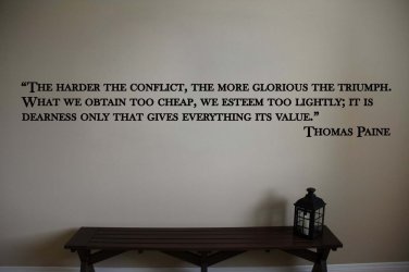 Thomas Paine Classroom Educational Quote Vinyl Wall Sticker Decal 6"h x 40"w