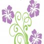 Hibiscus Butterflies Floral Design Scroll Vinyl Wall Sticker Decals 36"h x 22"w