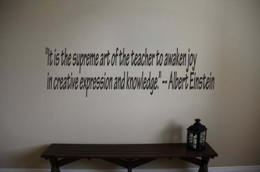Albert Einstein Inspirational Teacher Wall Quote Sticker Decal 6"h x 22"w