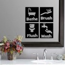 Bathe Brush Flush & Wash Bathroom Wall Quote Sticker Decal (4.5"h squares) Bathe Brush Flush & Wash Bathroom Wall Quote Sticker Decal (4.5"h squares)