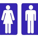 Restroom / Bathroom Men's Women's Sign Vinyl Sticker Decal (2 stickers) 6"h ea. Restroom / Bathroom Men's Women's Sign Vinyl Sticker Decal (2 stickers) 6"h ea.