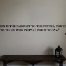 Malcolm X Inspirational Classroom Quote Vinyl Wall Sticker Decal 4"h x 36"w