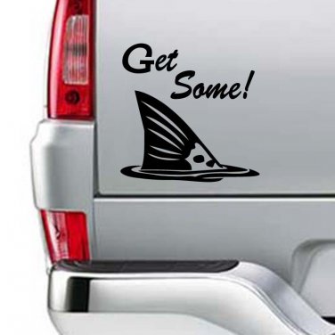 Get Some Redfish Tail Fishing Boat Vinyl Sticker Decal 20"h x 20"w
