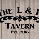 Custom Family Tavern Vinyl Wall Sticker Decal 22"h x 28"w- 40"w