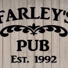 Custom Family Pub Vinyl Wall Sticker Decal 22"h x 28"w- 40"w